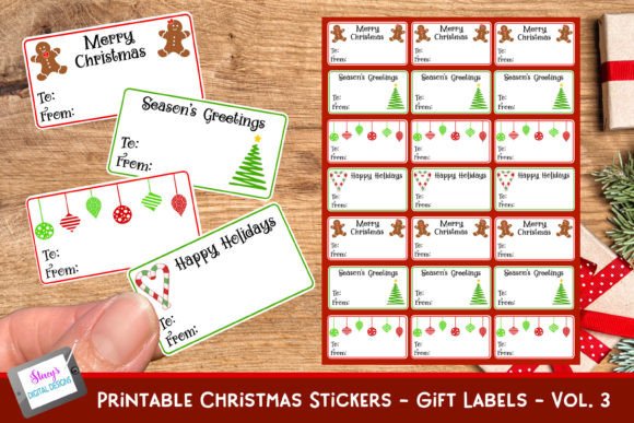 Christmas Gift Tag Stickers Vol. 3
