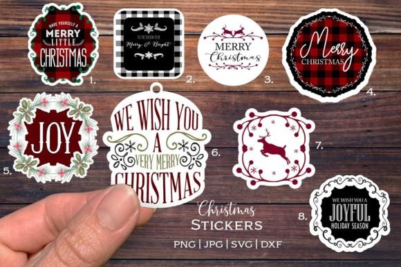 Christmas Print and Cut Sticker Tags