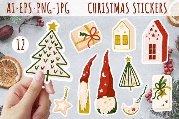 Christmas Gnome and Tree Stickers