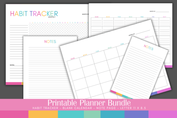 Colorful Monthly Planner Printable