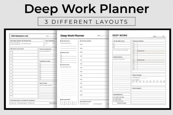 Deep Work Planner Focus and Productivity