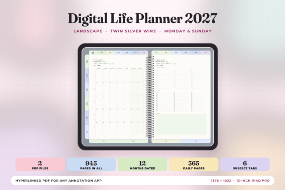 Digital Life Planner 2027, Landscape