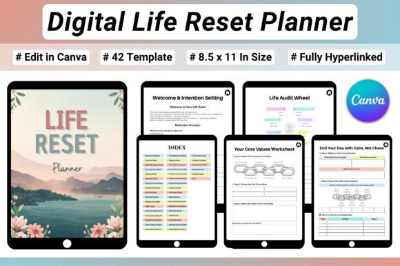 Digital Life Reset Planner (42 Pages)