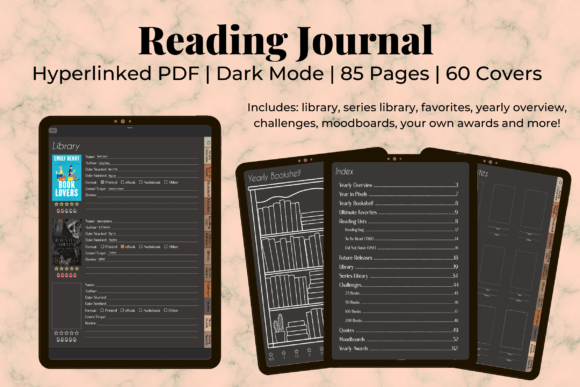 Digital Reading Journal in Dark Mode