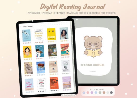 Digital Reading Journal with 8 Color Options