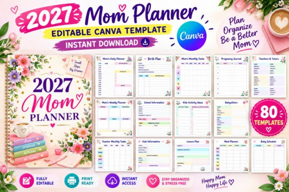 Editable 2027 Mom Planner