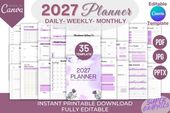 Editable 2027 Planner Canva Template