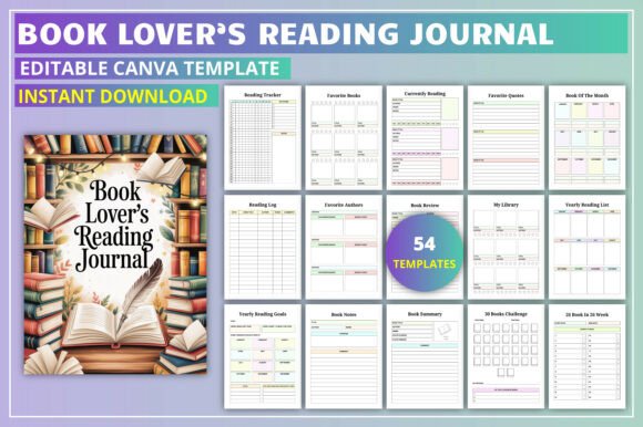 Editable Book Lover's Reading Journal