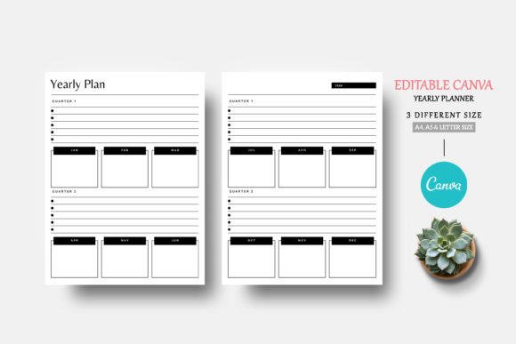 Editable Canva Yearly Planner