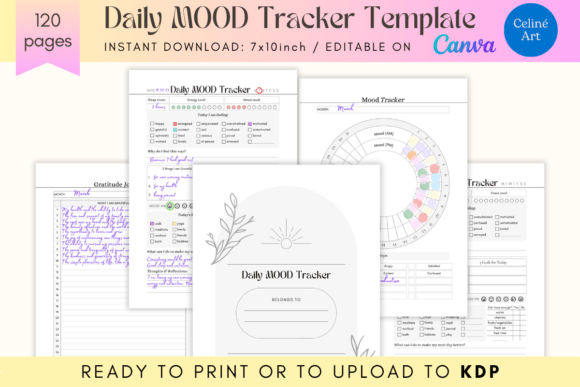 Editable Daily Mood Tracker Journal