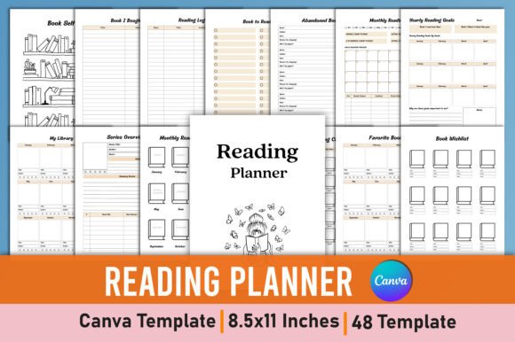 Editable Reading Planner Canva Interior