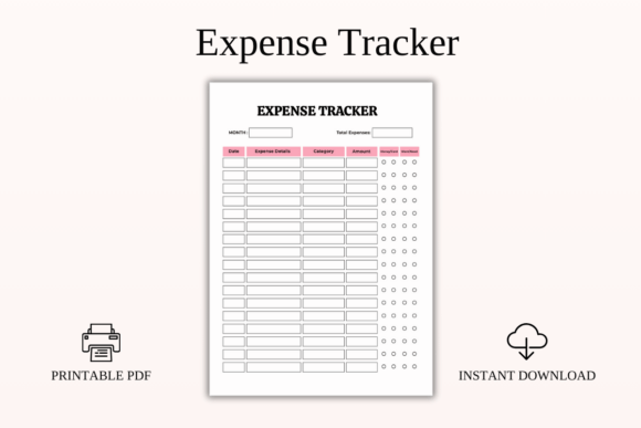 Expense Tracker Printable PDF Template