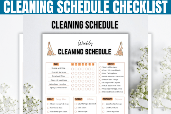 Family cleaning schedule and chore chart for parents and kids