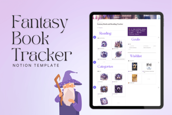 Fantasy Book Tracker Notion Template