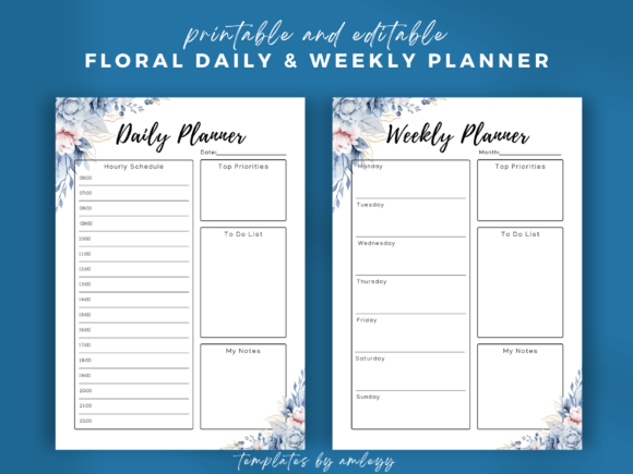 Floral Daily & Weekly Planner