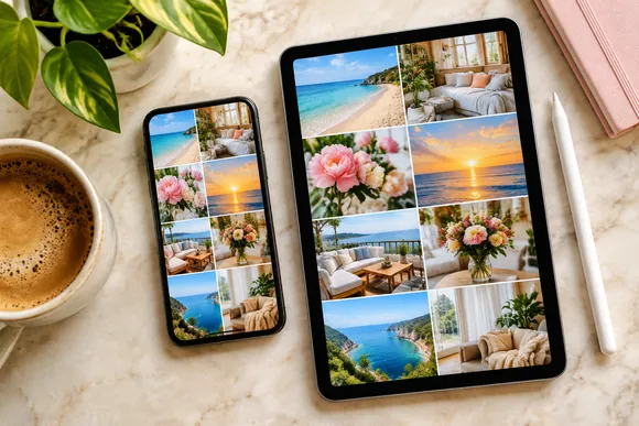 Digital vision board shown on a phone and a tablet