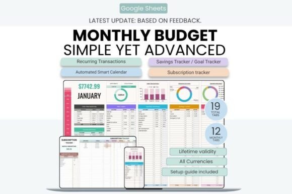 Monthly Budget Planner for Google Sheets