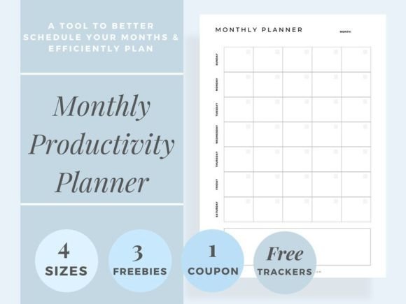 Monthly Planner Calendar (Undated)