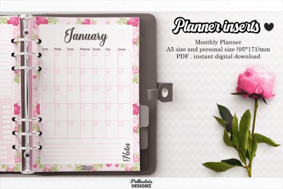 Monthly Planner Floral Theme