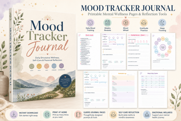 Mood Tracker Journal with Mood Wheel