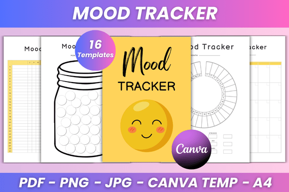 Mood, Stress and Anxiety Tracker Canva Template