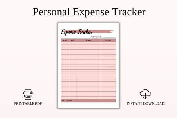 Personal Expense Tracker Printable PDF