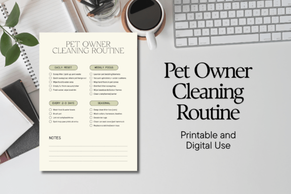 Pet owner cleaning routine checklist for homes with animals