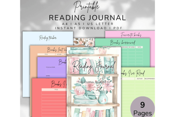 Printable Reading Journal in 3 Sizes