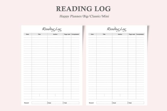Reading Tracker for Happy Planner