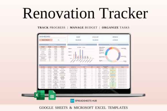 Renovation Tracker Spreadsheet Template