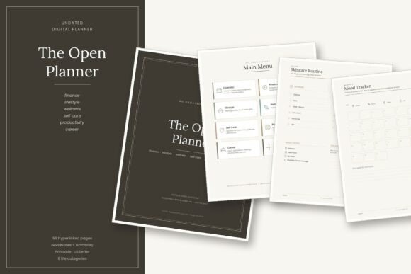 The Open Planner, Minimalist Undated Digital Planner