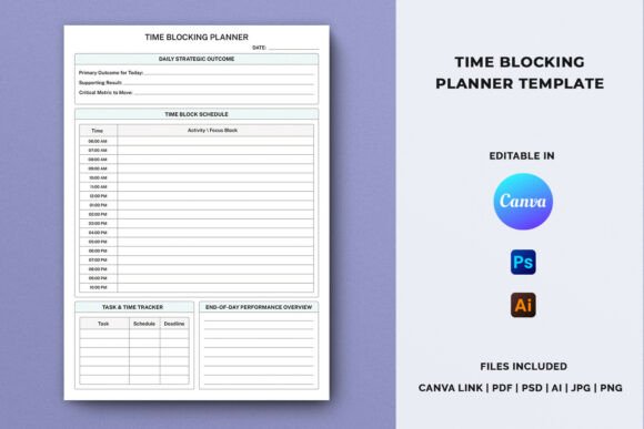 Time Blocking Planner Template