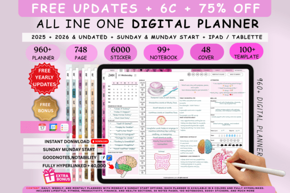 Customizable All-in-One Digital Planner Bundle