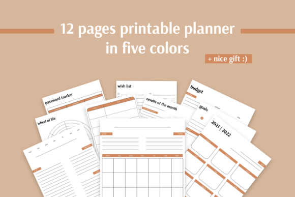 Undated Printable Planner A4 A5 Size