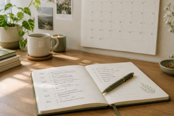 Using a wall calendar and planner together