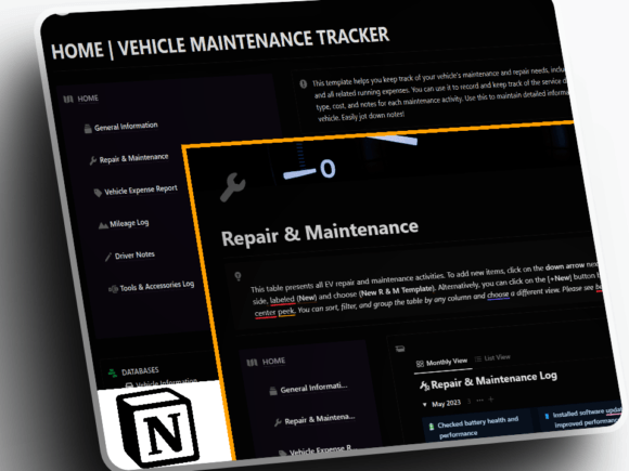 Vehicle Maintenance Tracker for Notion