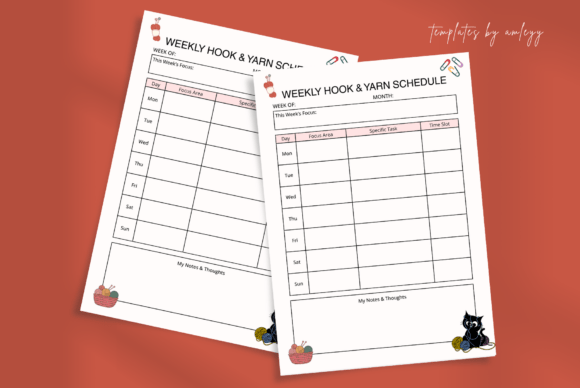 Weekly Hook & Yarn Schedule Planner