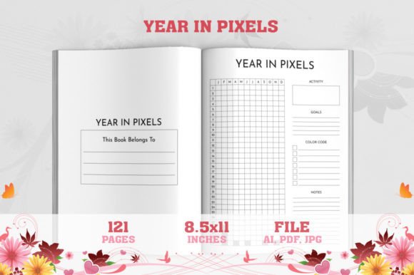 Year in Pixels Mood Tracker Book