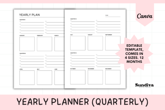 Yearly Planner Quarterly Template 1